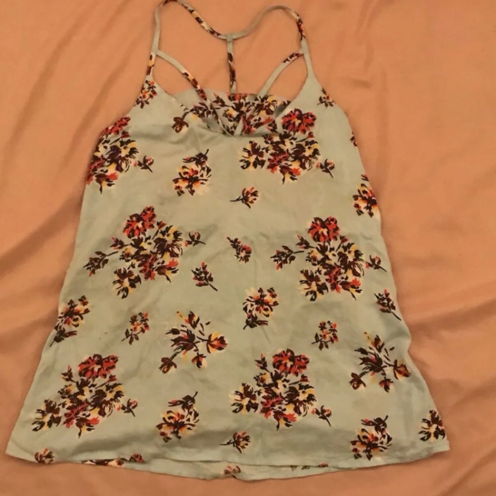 Light Blue Floral Top Women Size Small